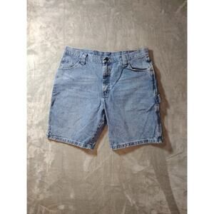 Wrangler Jean Shorts Blue Cotton Denim Carpenter Y2K Mens Size 36 Classic